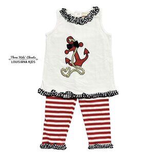 Toffee Apple 2T Nautical Anchor Appliqué Top & Pants Set